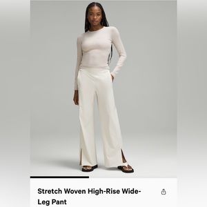 Like New! Lululemon Stretch Woven High Rise Wide Leg Pant, XS, Bone